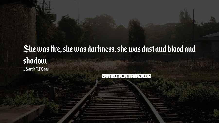 Sarah J. Maas quotes: She was fire, she was darkness, she was dust and blood and shadow.