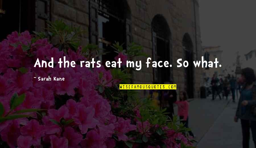 Sarah Kane Best Quotes By Sarah Kane: And the rats eat my face. So what.