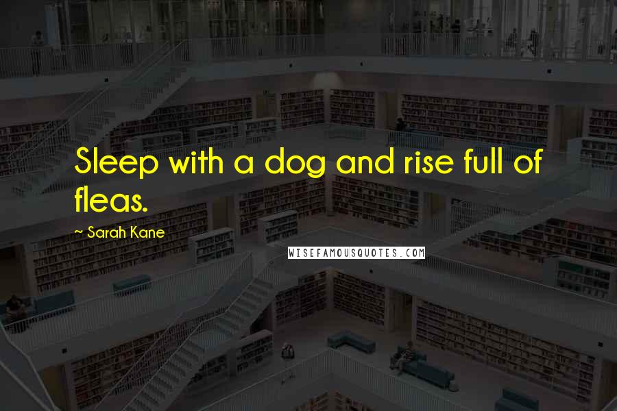 Sarah Kane quotes: Sleep with a dog and rise full of fleas. Sarah Kane quotes: Sleep with a dog and rise full of fleas.