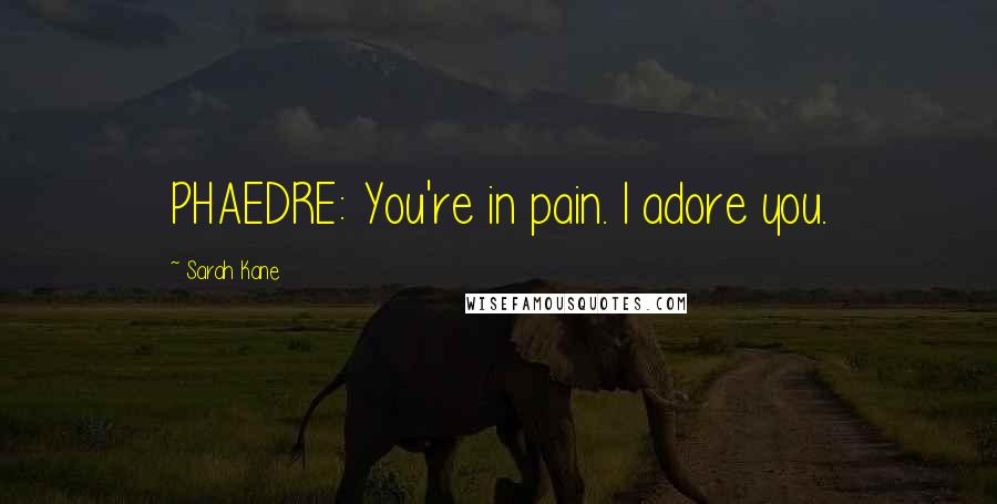 Sarah Kane quotes: PHAEDRE: You're in pain. I adore you.
