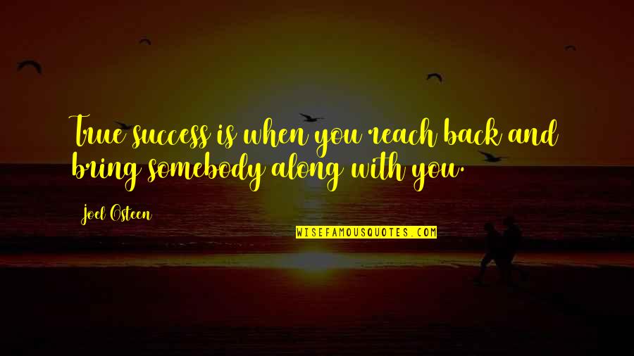 Sarah Khan Quotes By Joel Osteen: True success is when you reach back and