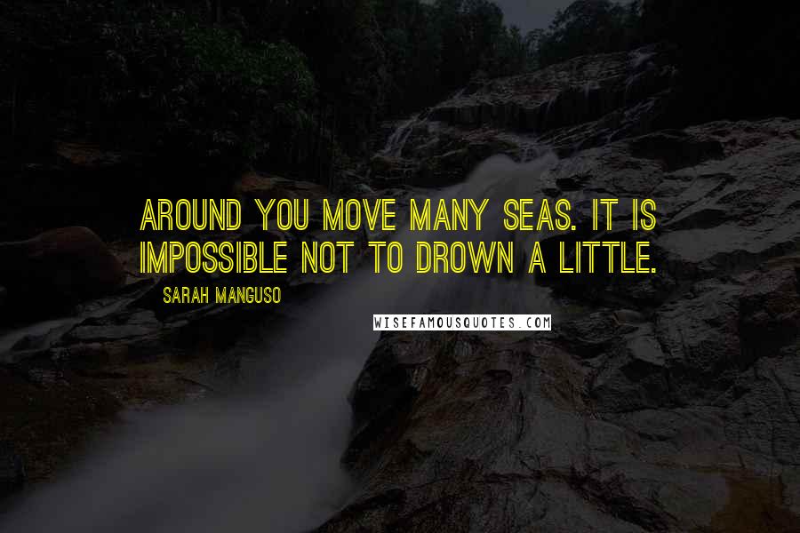 Sarah Manguso quotes: Around you move many seas. It is impossible not to drown a little.