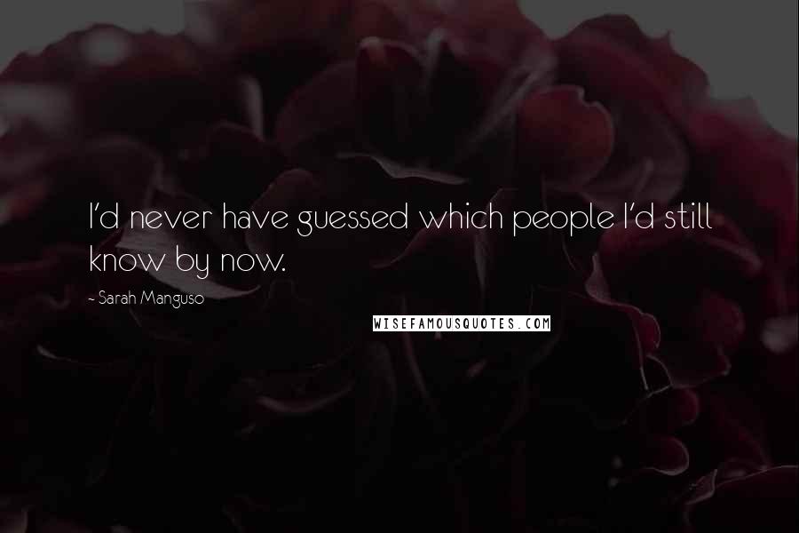 Sarah Manguso quotes: I'd never have guessed which people I'd still know by now.