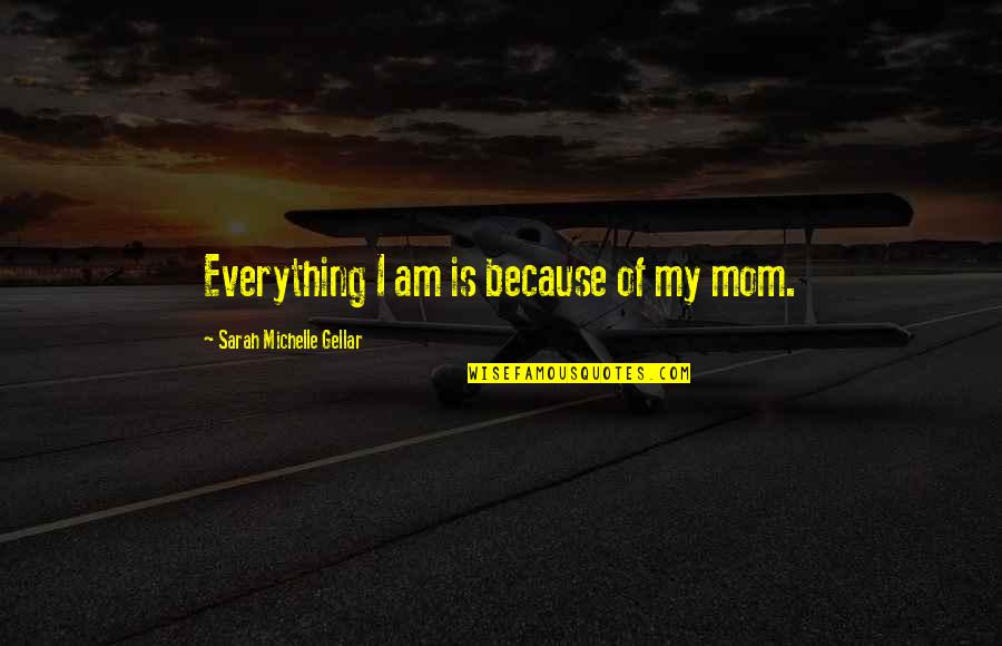 Sarah Michelle Gellar Quotes By Sarah Michelle Gellar: Everything I am is because of my mom.