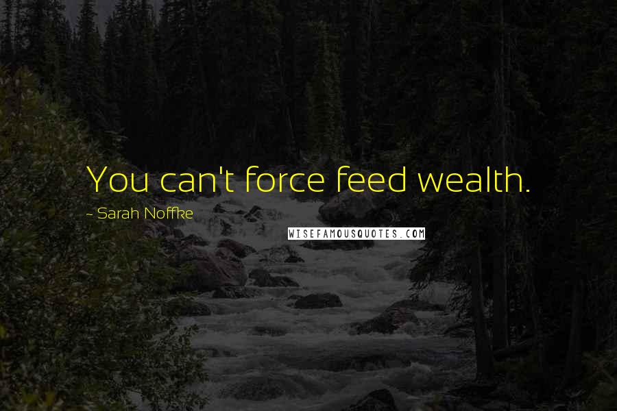 Sarah Noffke quotes: You can't force feed wealth.