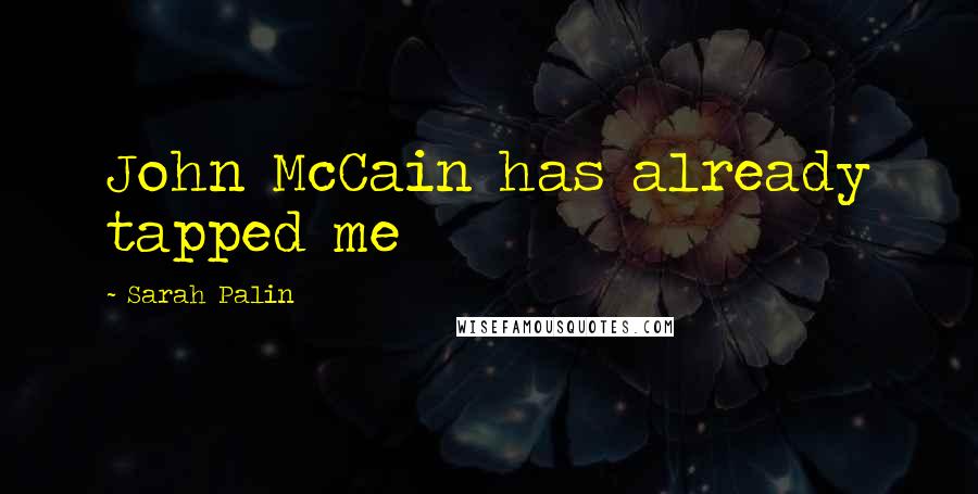 Sarah Palin quotes: John McCain has already tapped me
