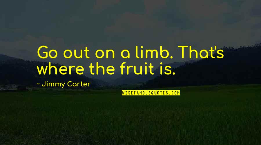 Sarah Sanders Quotes By Jimmy Carter: Go out on a limb. That's where the