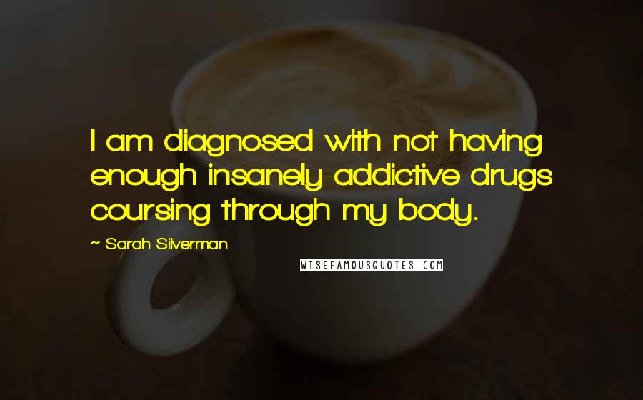 Sarah Silverman quotes: I am diagnosed with not having enough insanely-addictive drugs coursing through my body.