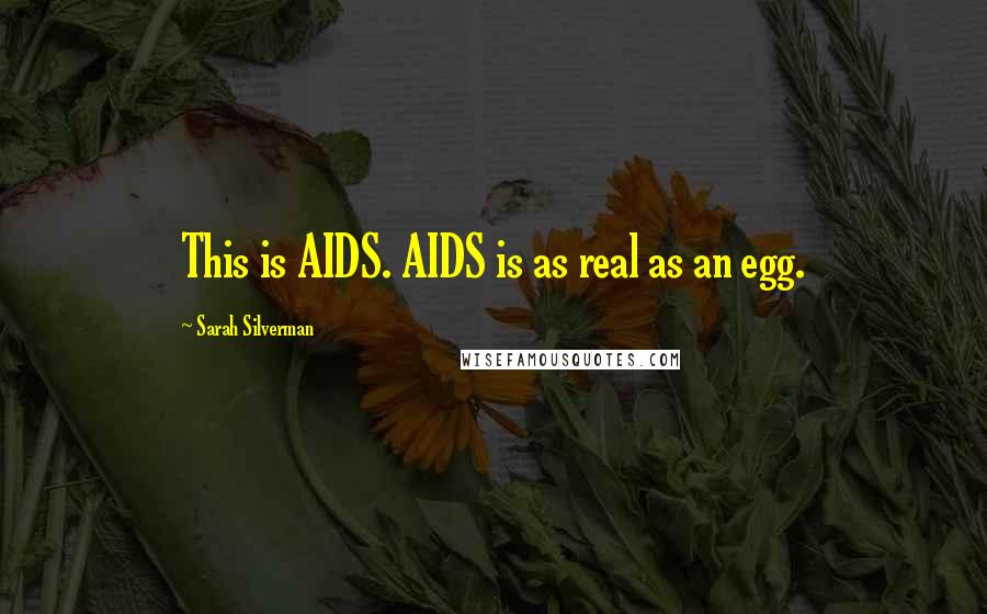 Sarah Silverman quotes: This is AIDS. AIDS is as real as an egg.