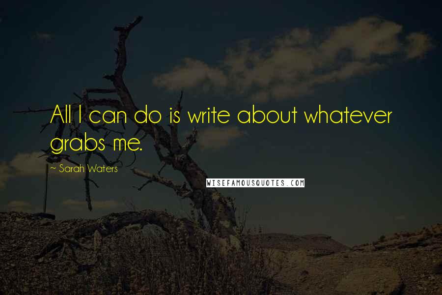 Sarah Waters quotes: All I can do is write about whatever grabs me.