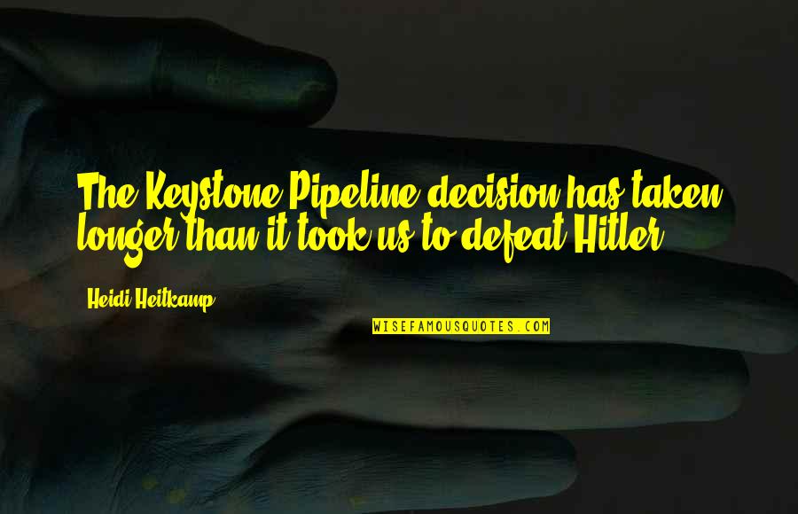 Sarang Quotes By Heidi Heitkamp: The Keystone Pipeline decision has taken longer than
