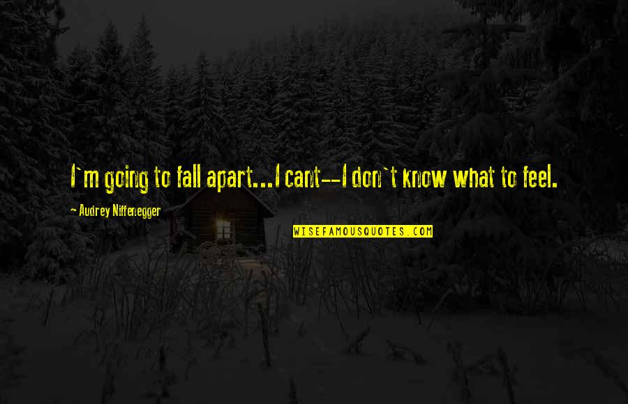 Sarap Ng Feeling Quotes By Audrey Niffenegger: I'm going to fall apart...I cant--I don't know