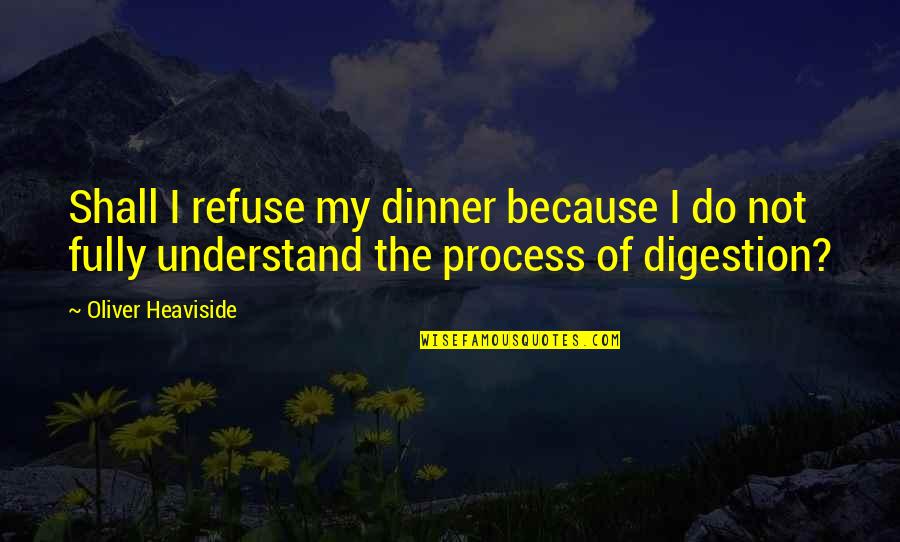 Sarayna Quotes By Oliver Heaviside: Shall I refuse my dinner because I do
