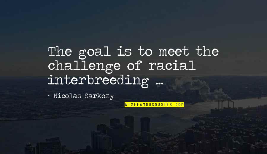 Sarbatoarea Corturilor Quotes By Nicolas Sarkozy: The goal is to meet the challenge of Sarbatoarea Corturilor Quotes By Nicolas Sarkozy: The goal is to meet the challenge of