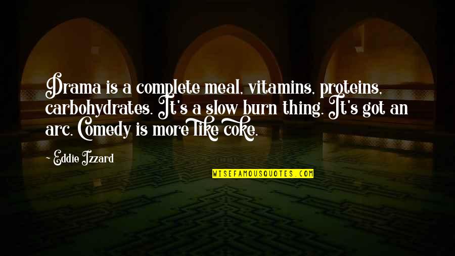 Sarcastic Bumper Stickers Quotes By Eddie Izzard: Drama is a complete meal, vitamins, proteins, carbohydrates.