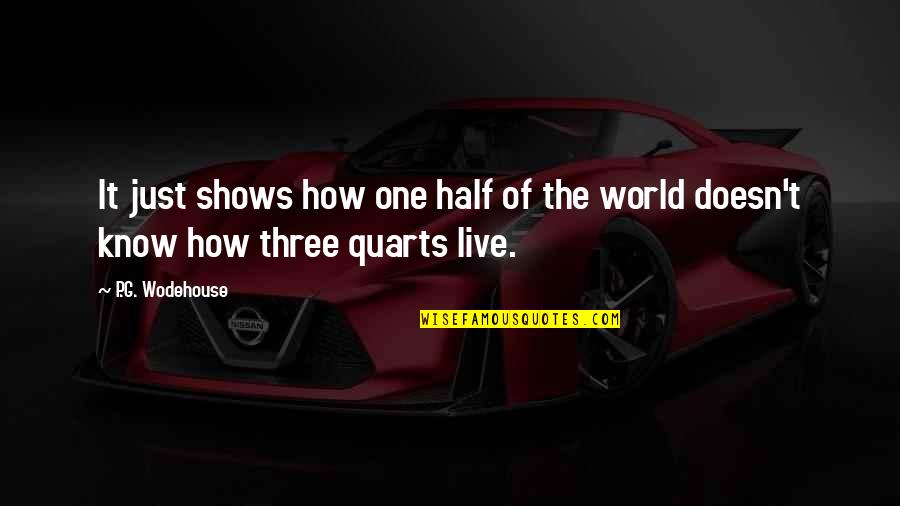 Sarcastic Clowns Quotes By P.G. Wodehouse: It just shows how one half of the