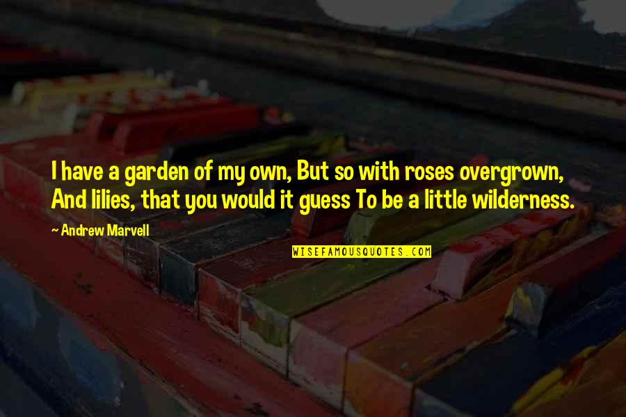 Sarcastic I Love My Job Quotes By Andrew Marvell: I have a garden of my own, But