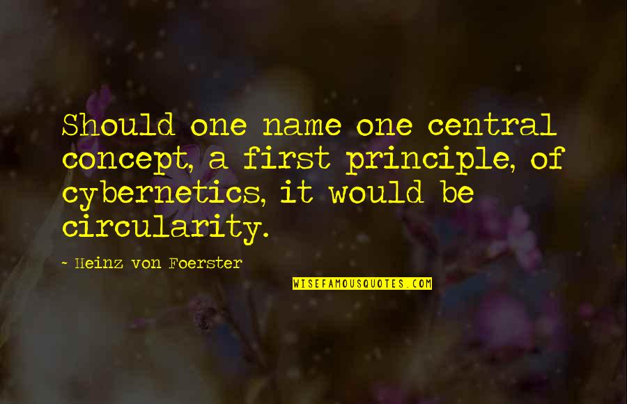 Sarcastic Whining Quotes By Heinz Von Foerster: Should one name one central concept, a first