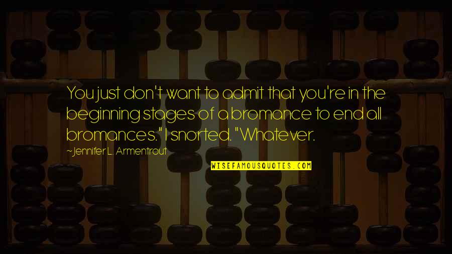 Sarcastically True Quotes By Jennifer L. Armentrout: You just don't want to admit that you're