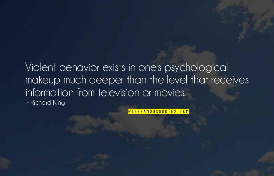 Sardar G Quotes By Richard King: Violent behavior exists in one's psychological makeup much Sardar G Quotes By Richard King: Violent behavior exists in one's psychological makeup much