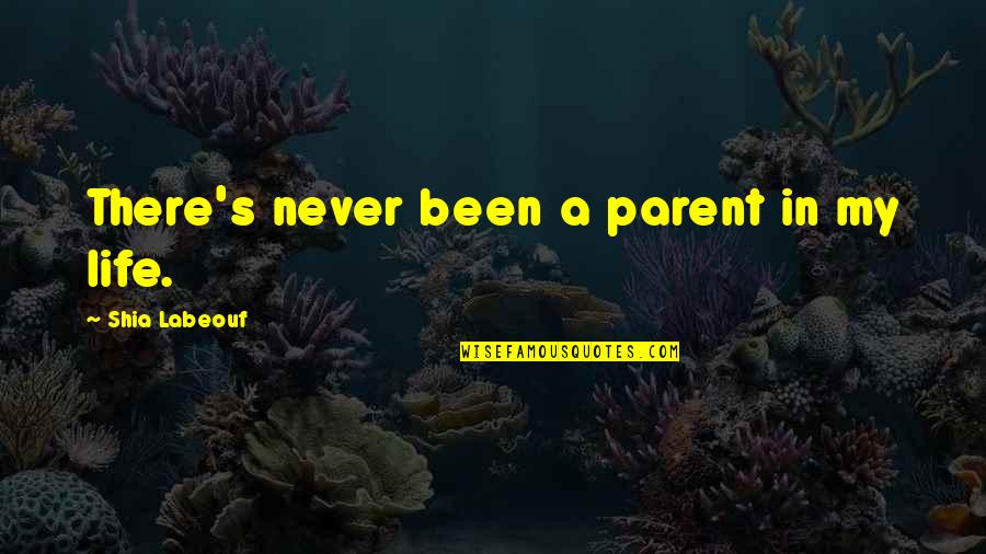Sardella Quotes By Shia Labeouf: There's never been a parent in my life. Sardella Quotes By Shia Labeouf: There's never been a parent in my life.