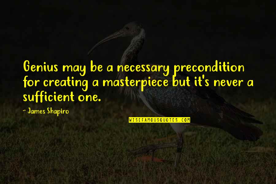 Sarit Hadad Quotes By James Shapiro: Genius may be a necessary precondition for creating