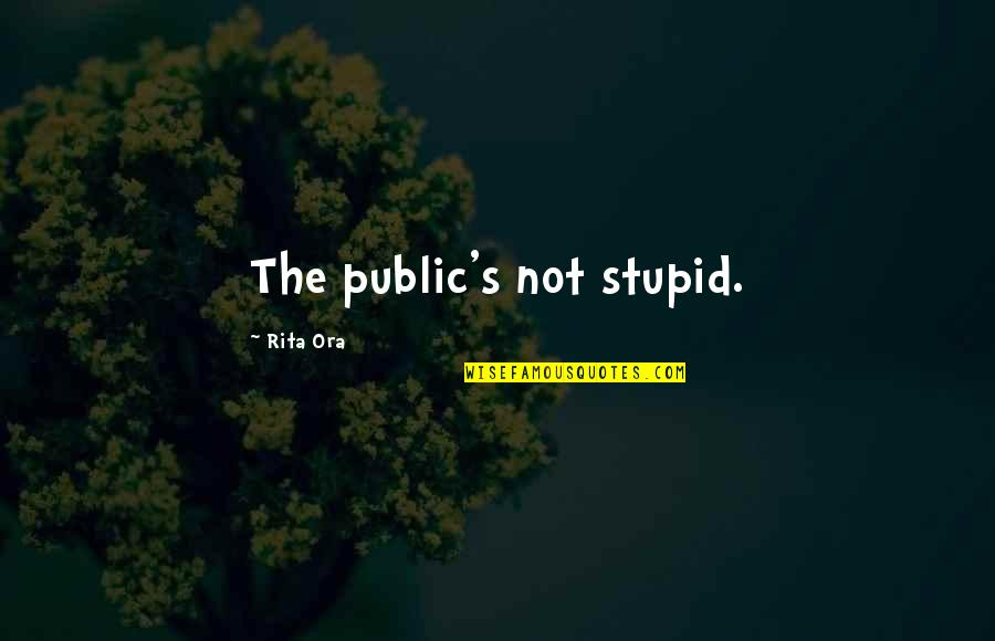 Sarojini Naidu Famous Quotes By Rita Ora: The public's not stupid.