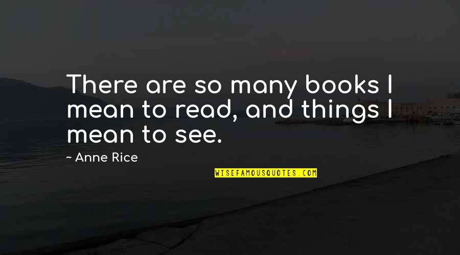 Sarongs For Sale Quotes By Anne Rice: There are so many books I mean to