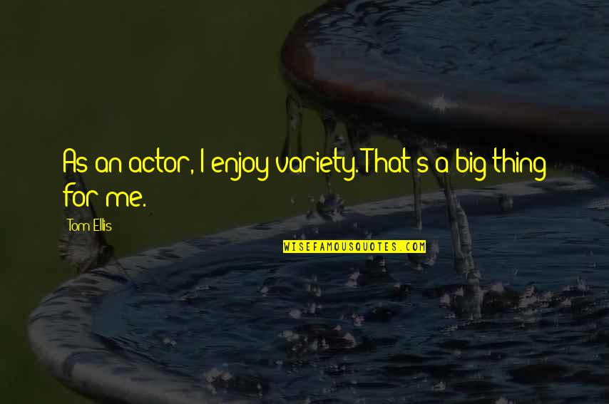 Sarraceno Cloud Quotes By Tom Ellis: As an actor, I enjoy variety. That's a