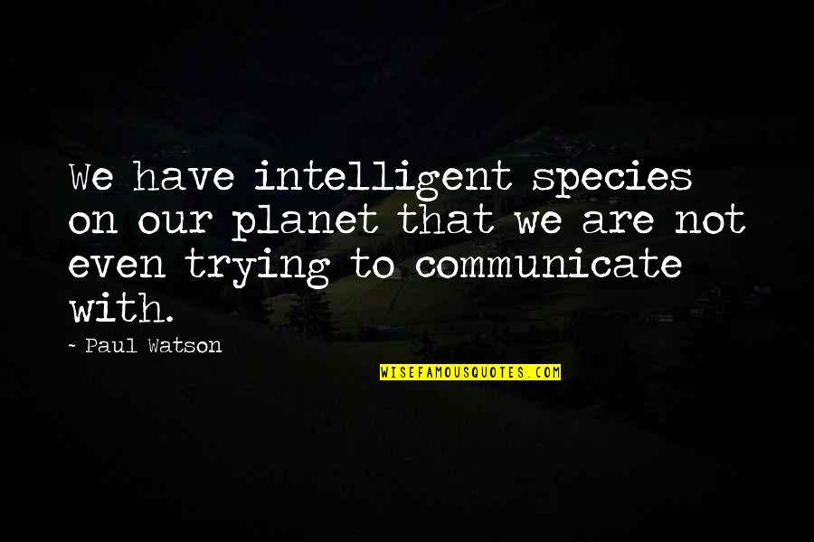 Sarronco Quotes By Paul Watson: We have intelligent species on our planet that