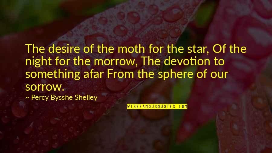 Sartori Quotes By Percy Bysshe Shelley: The desire of the moth for the star,