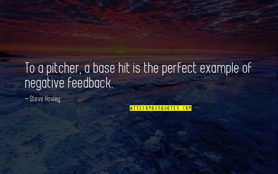 Sarva Quotes By Steve Hovley: To a pitcher, a base hit is the