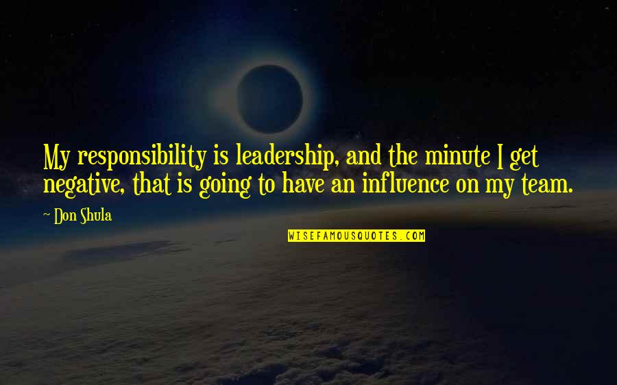 Sarvatra Quotes By Don Shula: My responsibility is leadership, and the minute I