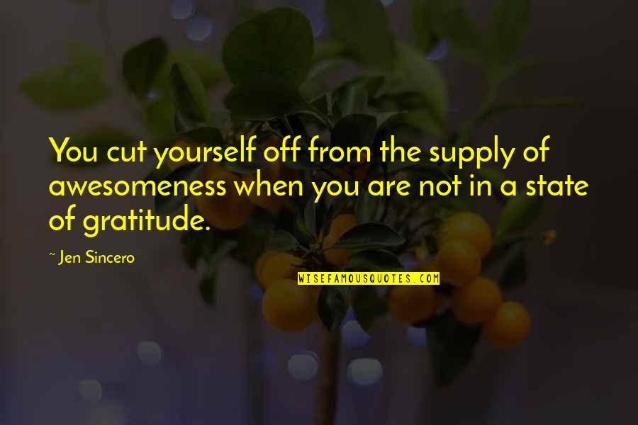 Sarwer Chess Quotes By Jen Sincero: You cut yourself off from the supply of