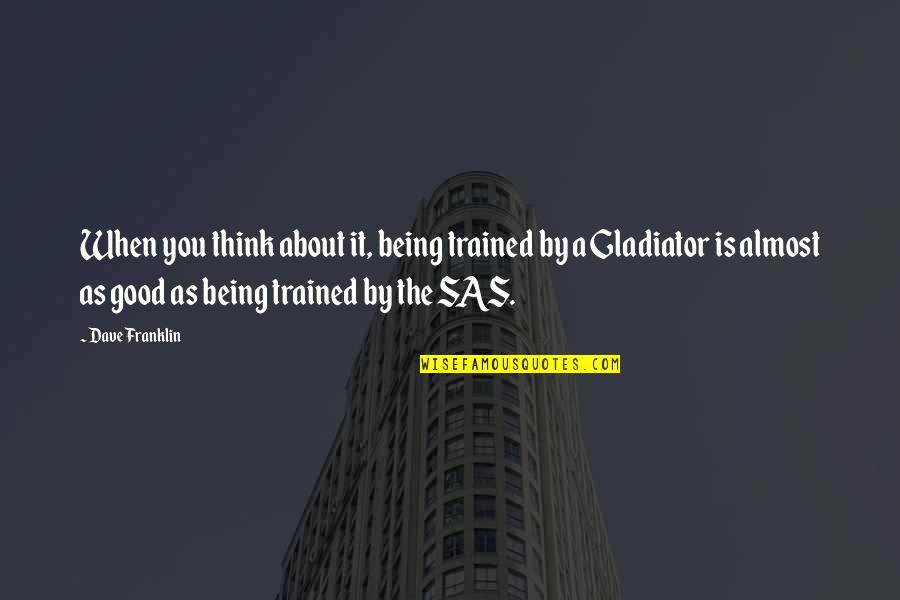 Sas Quotes By Dave Franklin: When you think about it, being trained by