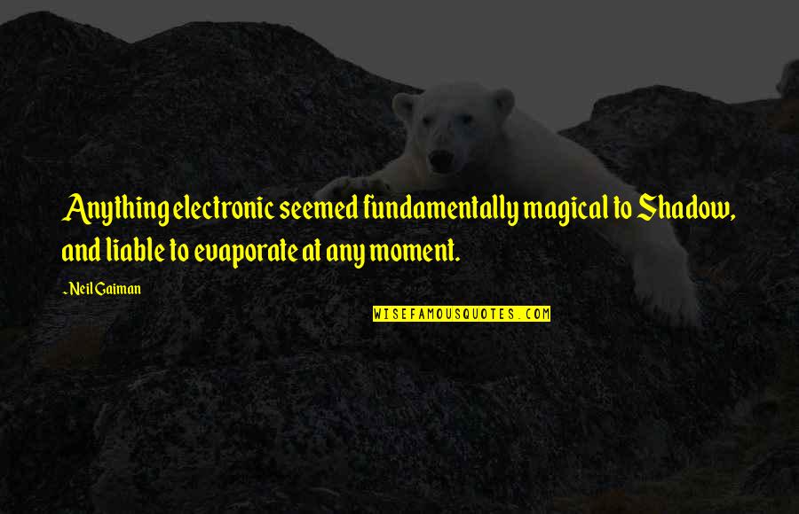 Sasa Curcic Quotes By Neil Gaiman: Anything electronic seemed fundamentally magical to Shadow, and