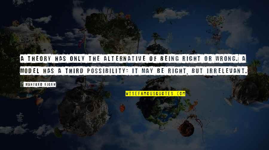 Sasada Seoul Quotes By Manfred Eigen: A theory has only the alternative of being Sasada Seoul Quotes By Manfred Eigen: A theory has only the alternative of being