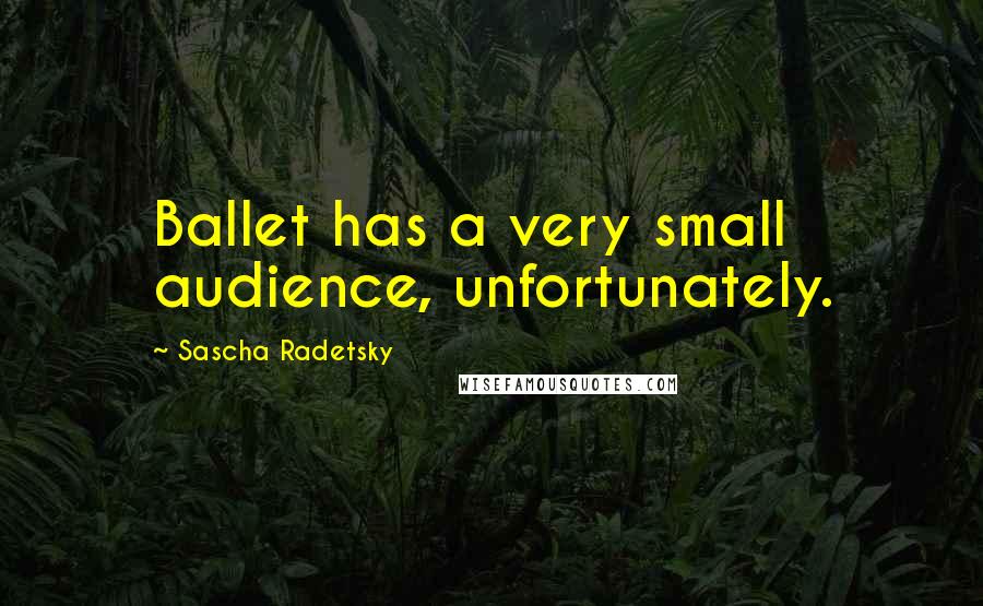 Sascha Radetsky quotes: Ballet has a very small audience, unfortunately.