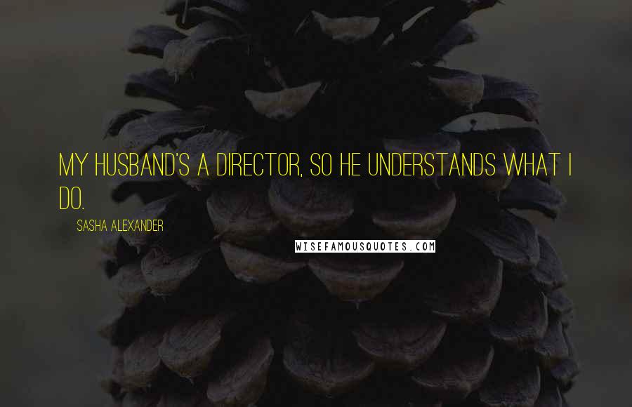 Sasha Alexander quotes: My husband's a director, so he understands what I do.