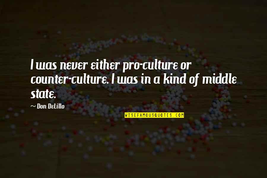 Saskya Lugo Quotes By Don DeLillo: I was never either pro-culture or counter-culture. I
