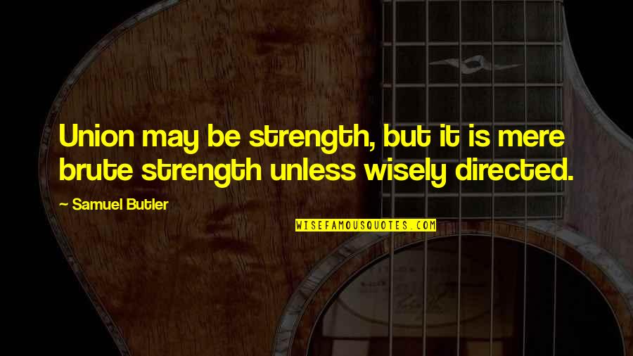 Sassemtroef Quotes By Samuel Butler: Union may be strength, but it is mere