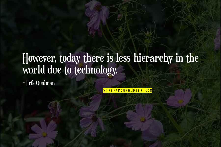 Sassoons Daughter Quotes By Erik Qualman: However, today there is less hierarchy in the