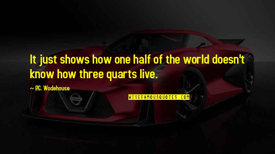 Sassy Quotes By P.G. Wodehouse: It just shows how one half of the