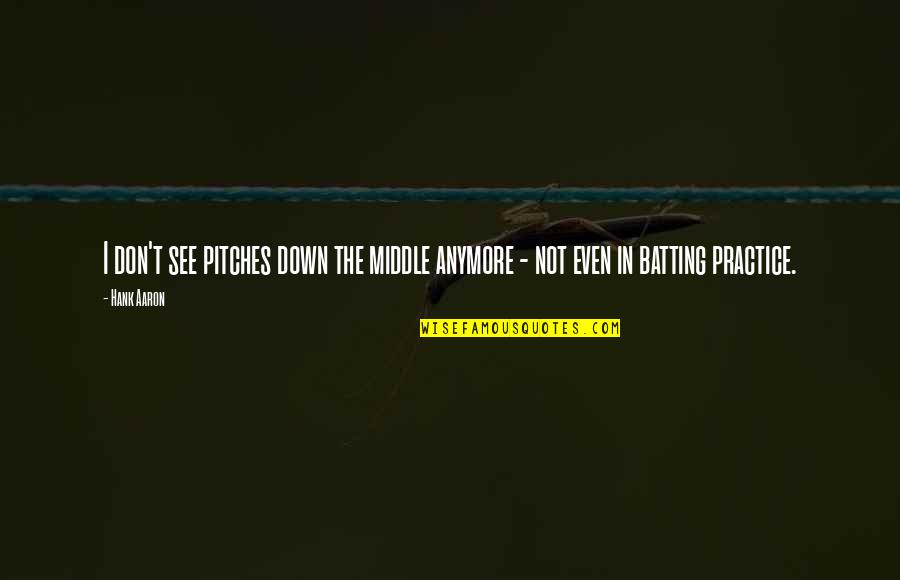 Satelliittipuhelin Quotes By Hank Aaron: I don't see pitches down the middle anymore