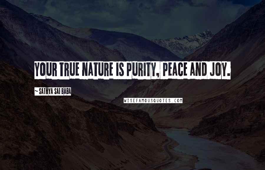 Sathya Sai Baba quotes: Your true nature is purity, peace and joy.