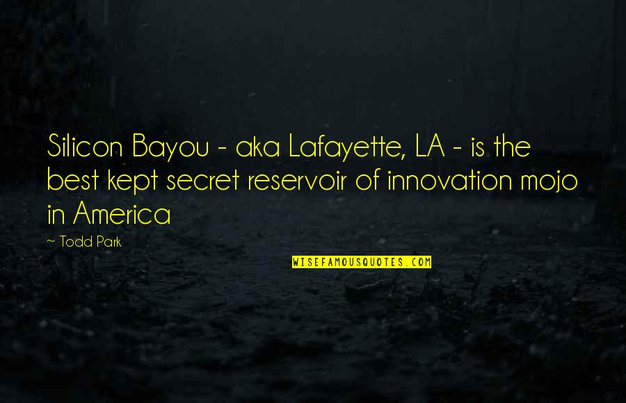 Satiant Quotes By Todd Park: Silicon Bayou - aka Lafayette, LA - is