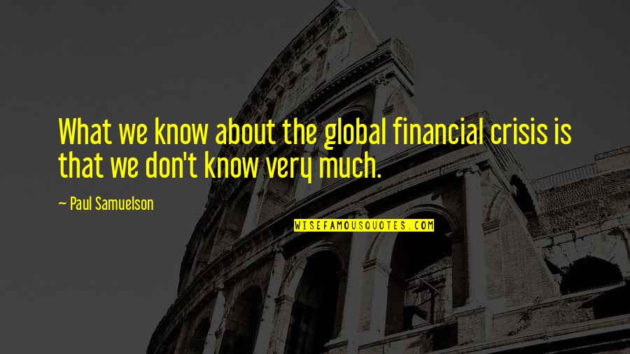 Satine Moulin Quotes By Paul Samuelson: What we know about the global financial crisis