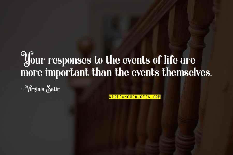 Satir Virginia Quotes By Virginia Satir: Your responses to the events of life are