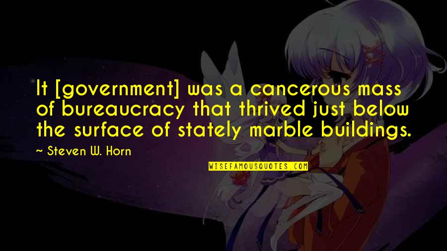 Satira Quotes By Steven W. Horn: It [government] was a cancerous mass of bureaucracy