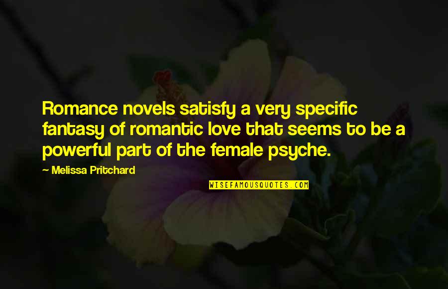 Satisfy Love Quotes By Melissa Pritchard: Romance novels satisfy a very specific fantasy of